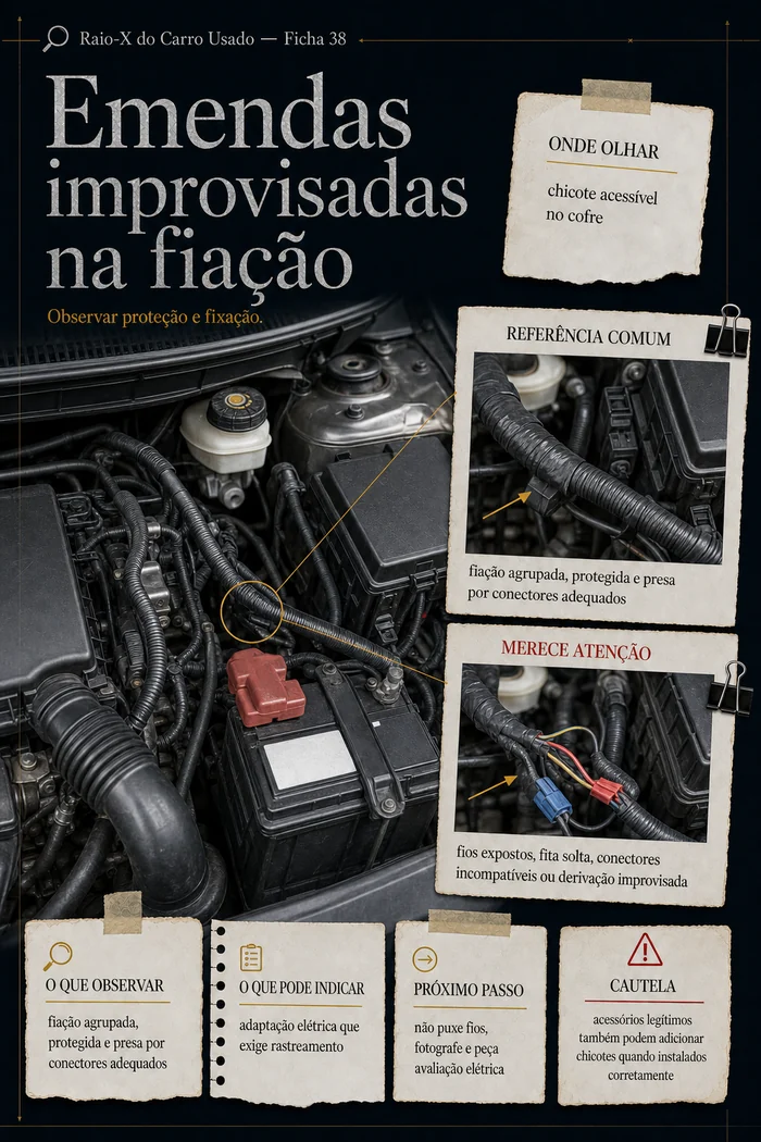 Ficha sobre emendas improvisadas na fiação